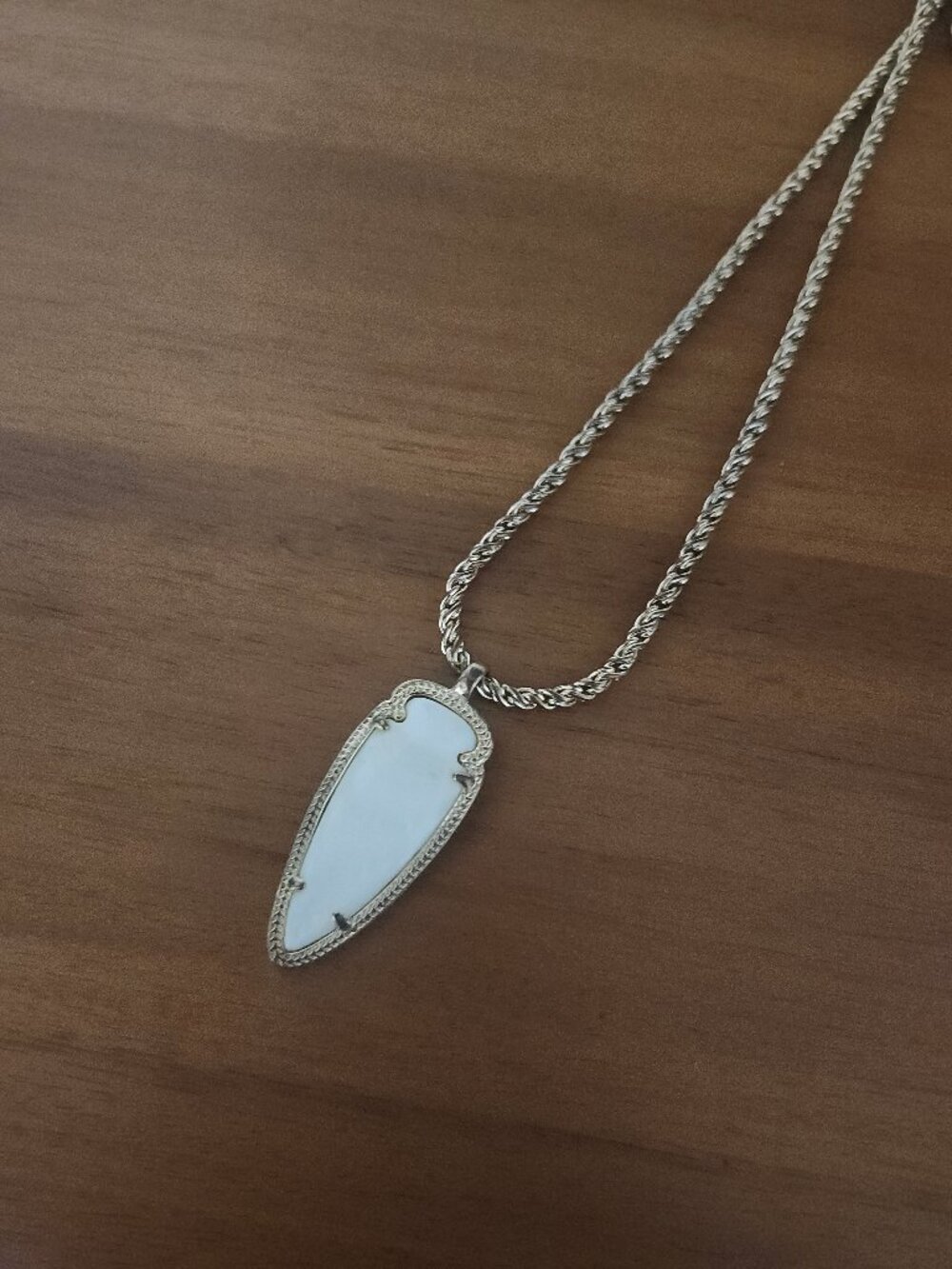Kendra Scott White Pearl Arrow Pendant Necklace
